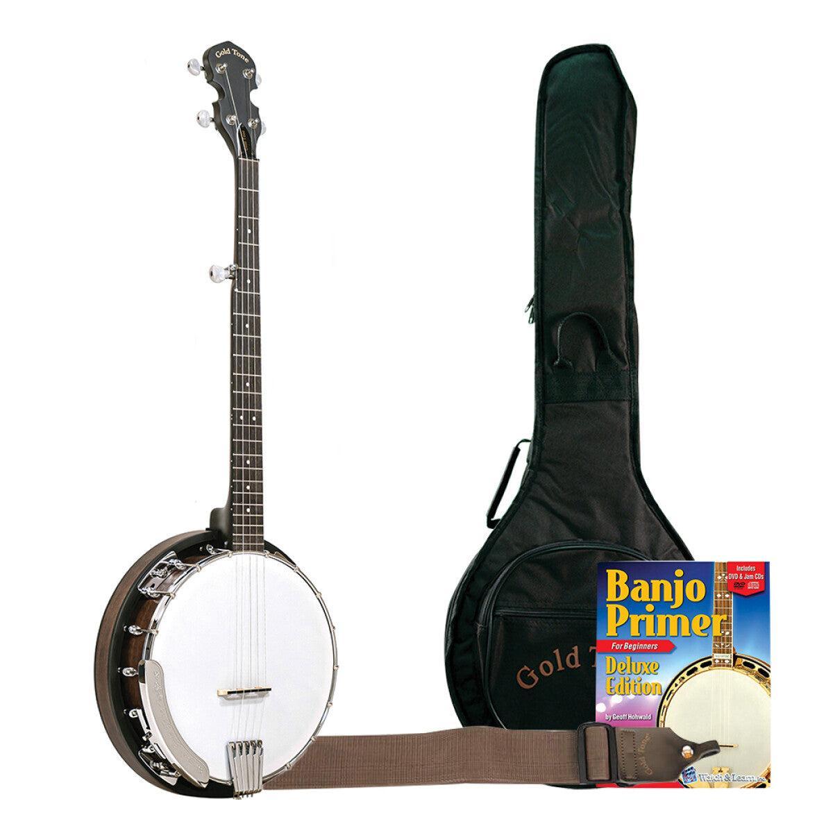 Gold Tone CC-BG 5-string Cripple Creek Bluegrass banjo pack with bag, instructional DVD, strap, pick and tuner