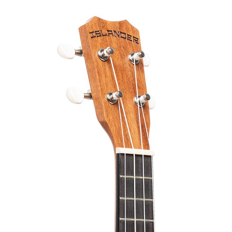 Islander MS-4-ISL Traditional soprano ukulele with mahogany deck and Hawaiian archipelago engraved