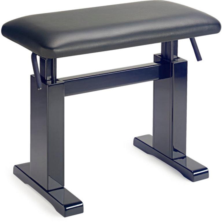 Stagg PBH 780 hydraulic piano bench, high gloss black w/ black leather seat