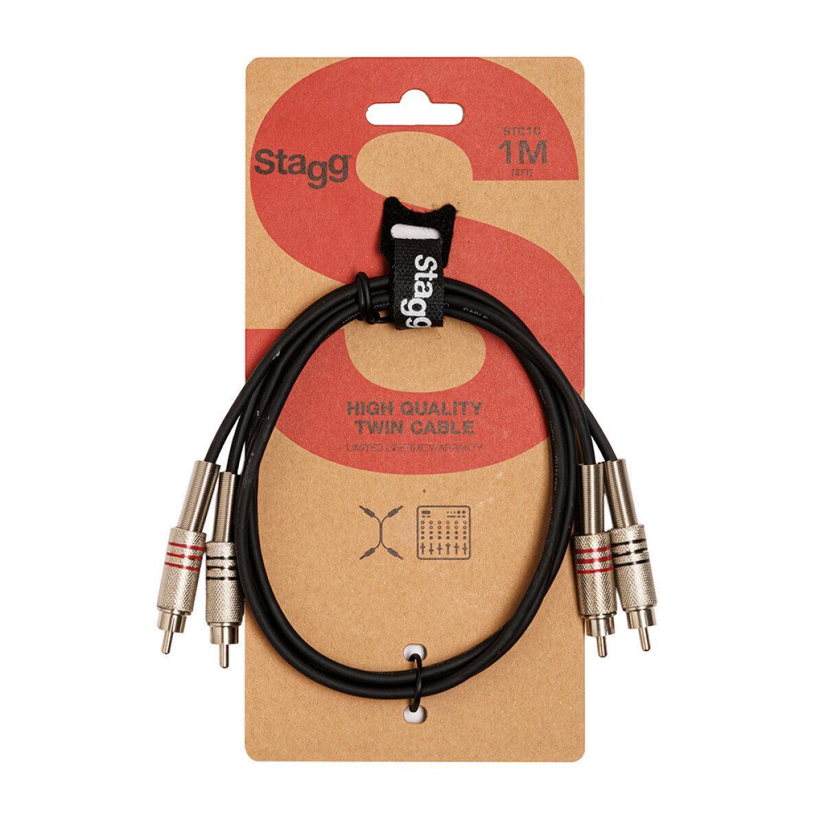 Stagg STC1C – Twin Phono Kabel (RCA/RCA han-han), 1 m