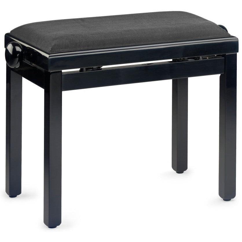 Stagg piano bench in black high gloss with velvet seat