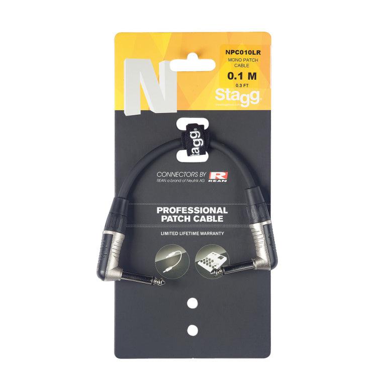 Stagg patch cable, angle jack to angle jack mono, 10 cm