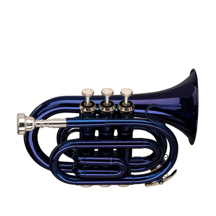Stagg Bb Pocket Trumpet, Ml-Bore, Brass Body, Blue