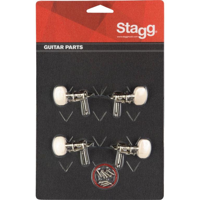 Stagg KU259 2L + 2R mechanics for ukulele, white plastic buttons