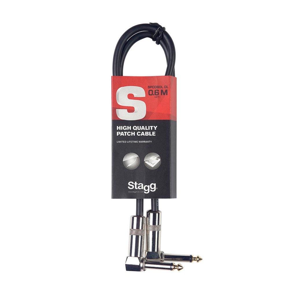 Stagg mono patch cable angle Jack/Jack - 60 Cm