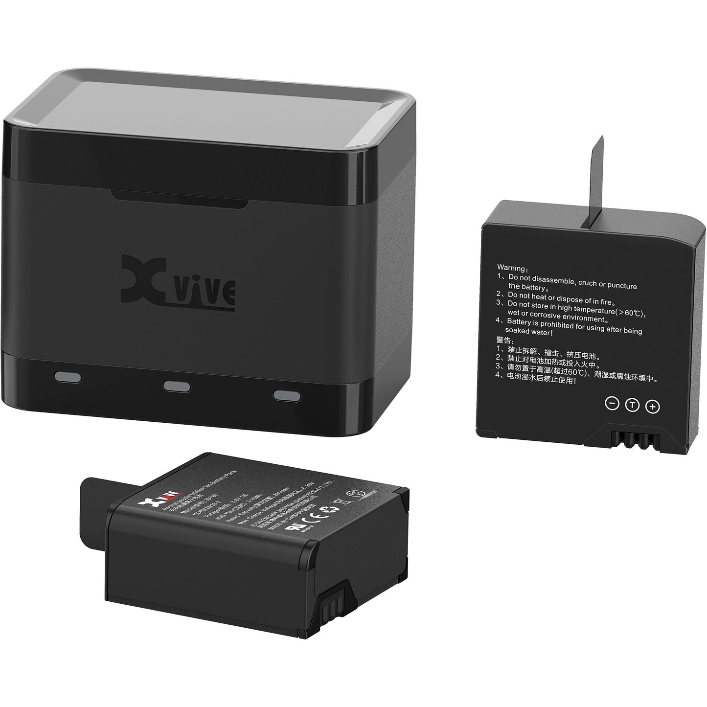 XVIVE U5C Ladestation til tre batterier