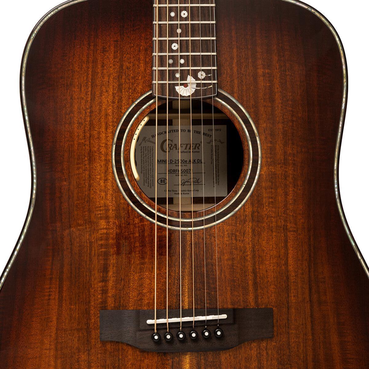 CRAFTER MIND ALK DL DE Dreadnought acoustic-electric guitar with solid flamed acacia top