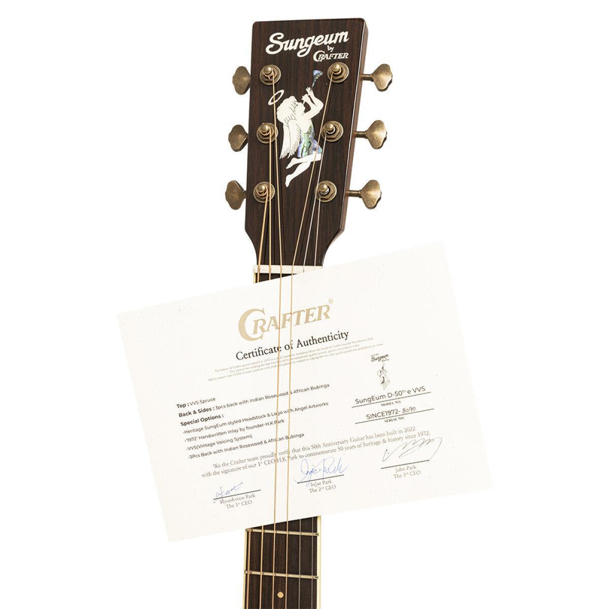 Crafter 50th Anniversary Dreadnought Electric-Acoustic Guitar with Solid Torrefied Spruce Top