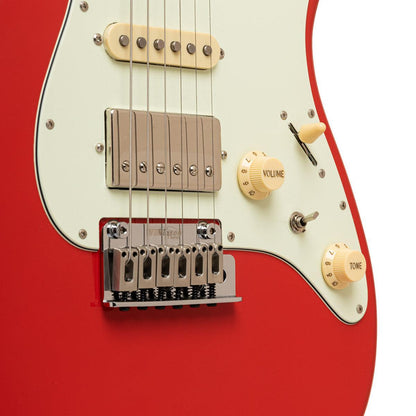 Crafter CHARLOTE SM VR Charlotte Series S-type Elguitar – Solid Body | Vintage Red + Gigbag