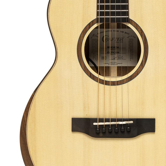 Crafter MINO KOA E/A guitar med solid spruce top