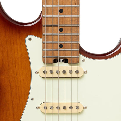 Crafter SEOUL SVVSM TS – Solid Body Electric Guitar, Modern Seoul Series with Gig Bag, Tobacco Sunburst Finish