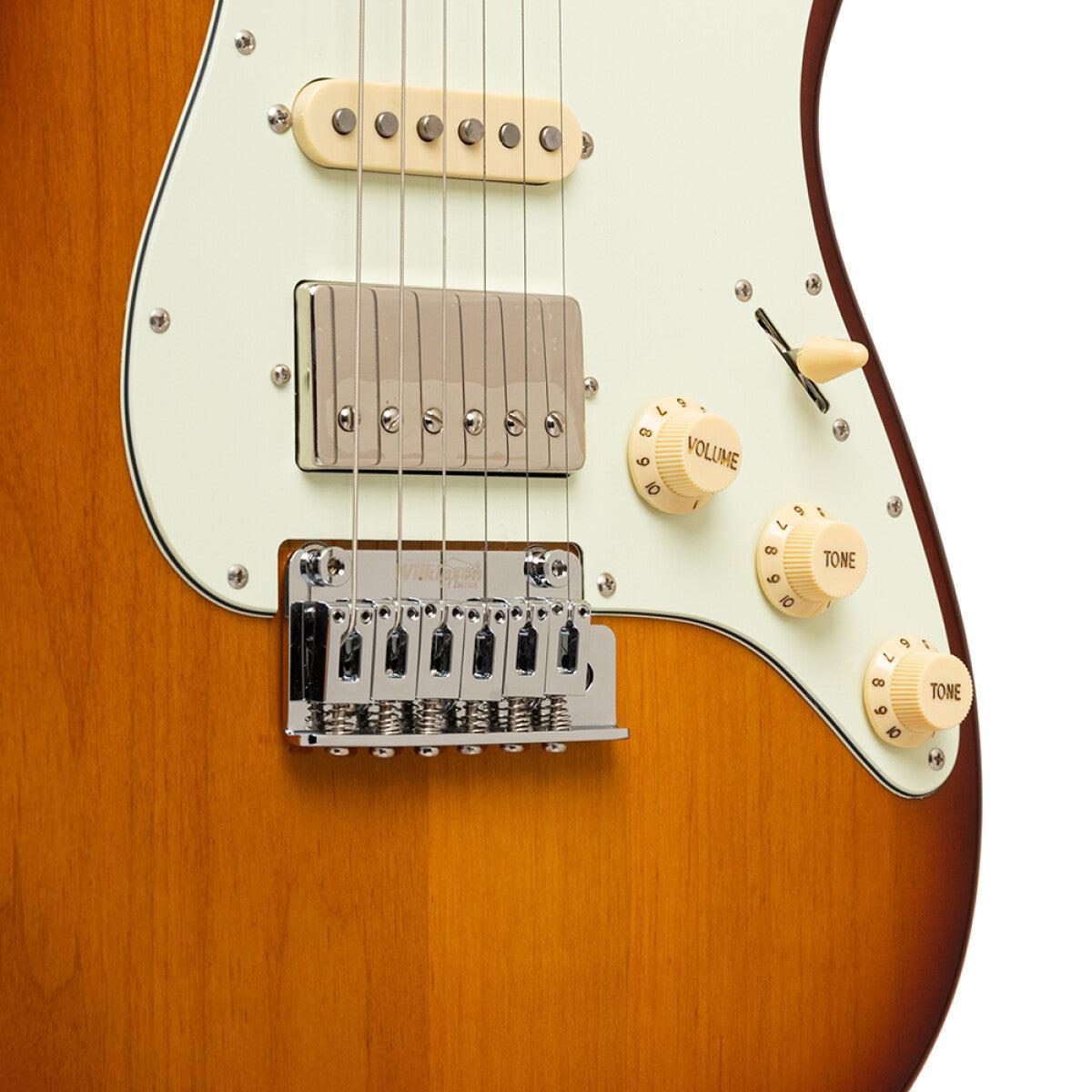 Crafter SEOUL SVVSM TS – Solid Body Electric Guitar, Modern Seoul Series with Gig Bag, Tobacco Sunburst Finish