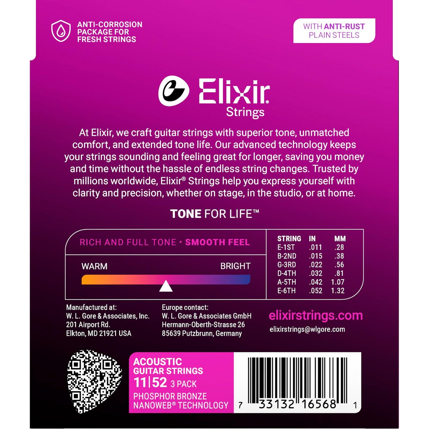 Elixir Nanoweb western guitar strings - 3 packs