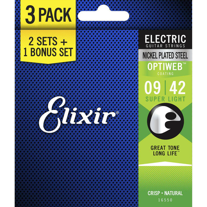 Elixir Optiweb el-guitar strenge - 3 packs