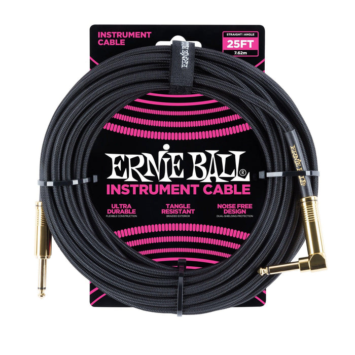 Ernie Ball 6058 Instrument kabel i stof 7,5 m - sort