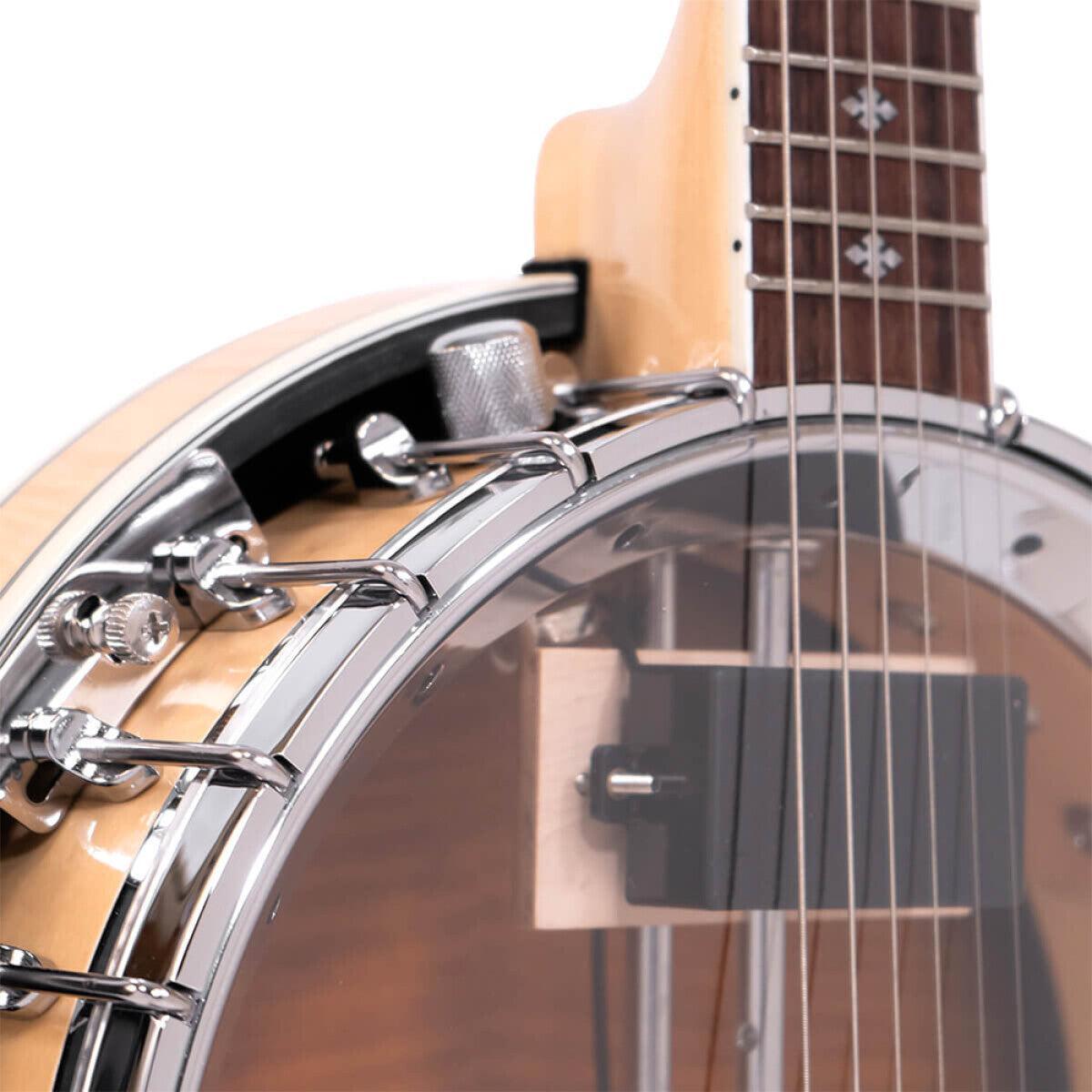 Gold Tone GT-750 Deluxe Banjitar with 6-string guitar neck and banjo body, with bell brass tone ring and pickup 