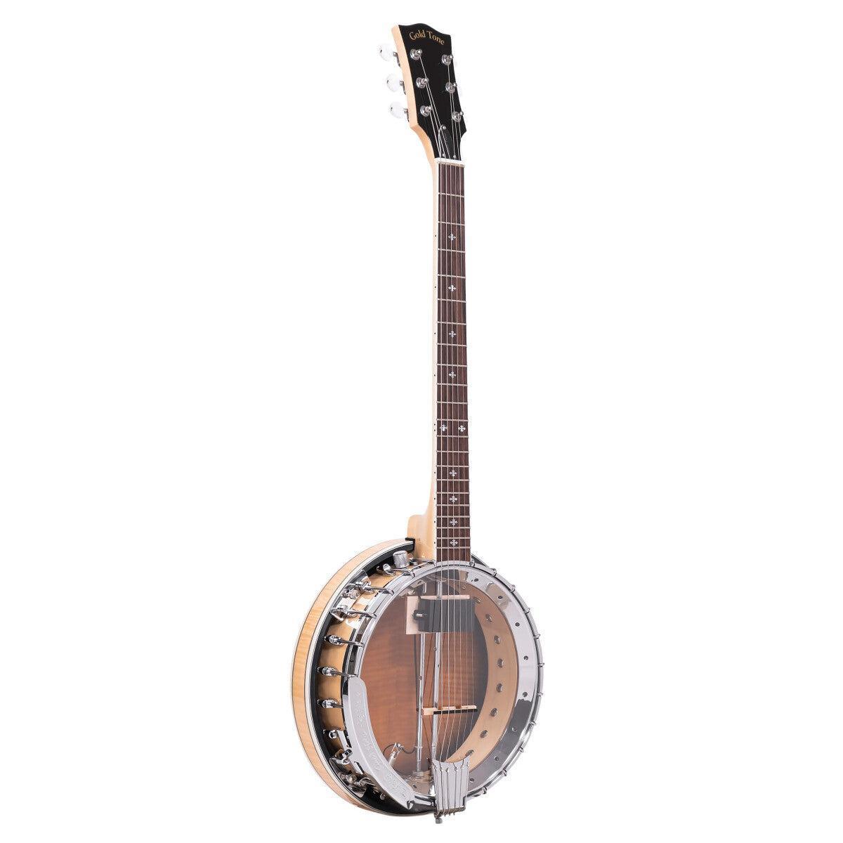 Gold Tone GT-750 Deluxe Banjitar with 6-string guitar neck and banjo body, with bell brass tone ring and pickup 