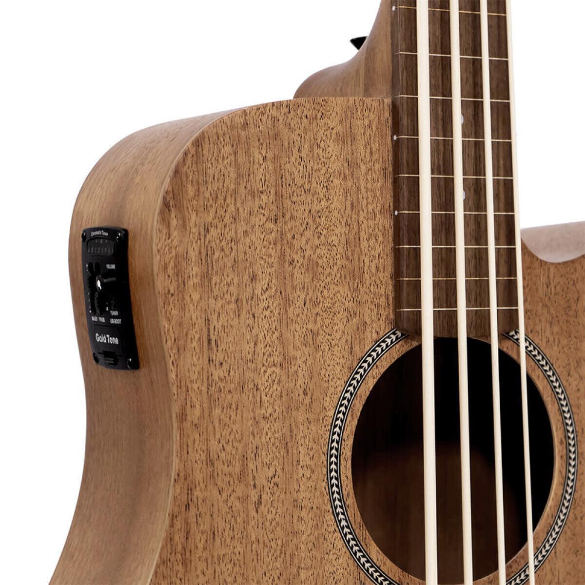 Gold Tone M-BASS25/FL 25" fretless akustisk-elektrisk mikrobas med taske – mahogni