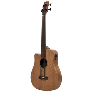 Gold Tone M-BASS25/FL/L Venstrehåndet fretless mikrobas med massiv mahogni-dæk og taske – 25"