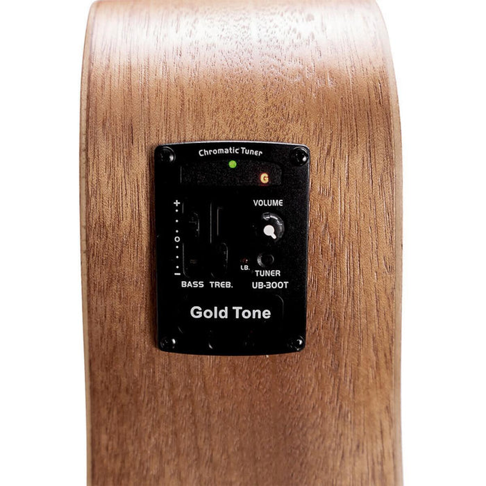 Gold Tone M-BASS25/FL/L Venstrehåndet fretless mikrobas med massiv mahogni-dæk og taske – 25"