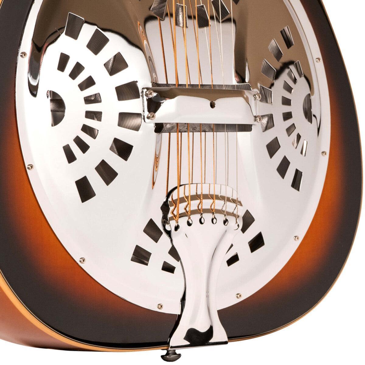 Gold Tone PBS-D Paul Beard Signature-Series Deluxe resonator guitar med kvadratisk hals og massivt flammeløn