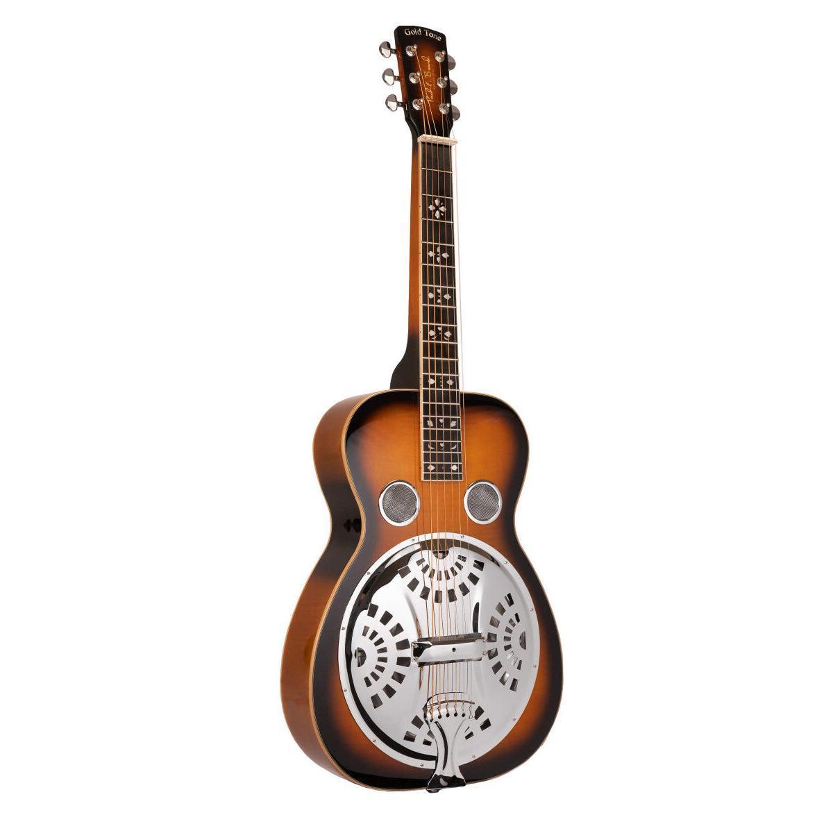 Gold Tone PBS-D Paul Beard Signature-Series Deluxe resonator guitar med kvadratisk hals og massivt flammeløn