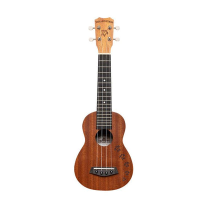 Islander MS-4-HNS Traditional soprano ukulele with mahogany deck and Honu turtle engraving