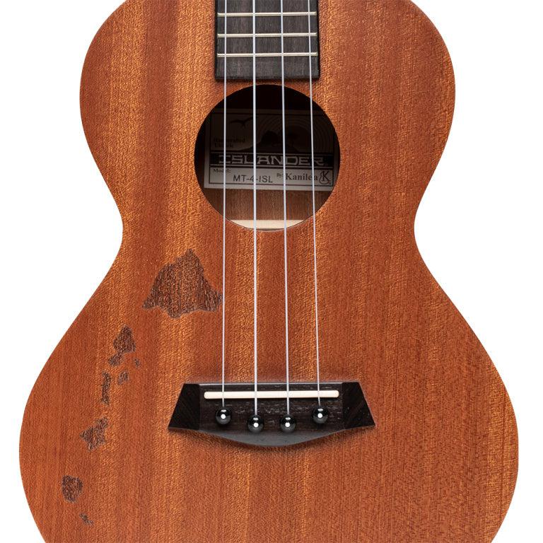 Islander MT-4-ISL Traditional tenor ukulele with mahogany deck and Hawaiian islands engraving