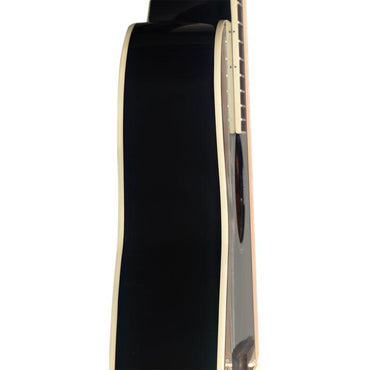 J.N Guitars BES-A BK sort auditorium guitar m/massiv grand dæk