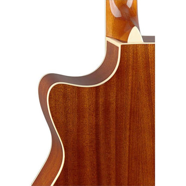 JN Guitars BES-ACE DCB Dark cherryburst auditorium guitar w/solid spruce top and B-Band Pick-Up