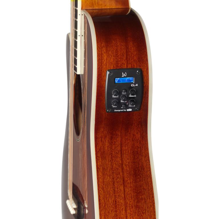 J.N Guitars BES-ACE DCB LH Dark cherryburst acoustic-electric auditorium guitar with solid spruce top, left-handed, Bessie