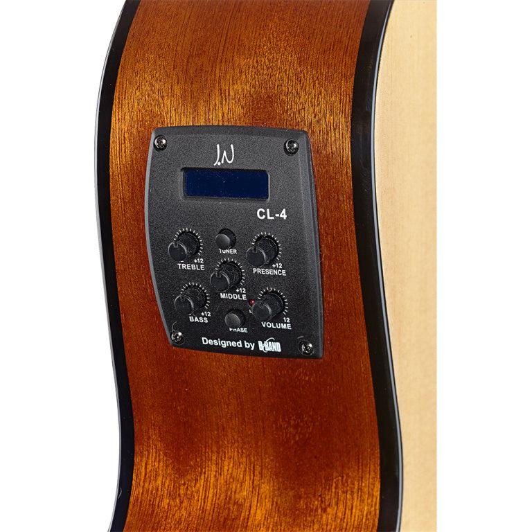 JN Guitars BES-ACE N auditorium guitar w/solid spruce top and B-Band Pick-Up 