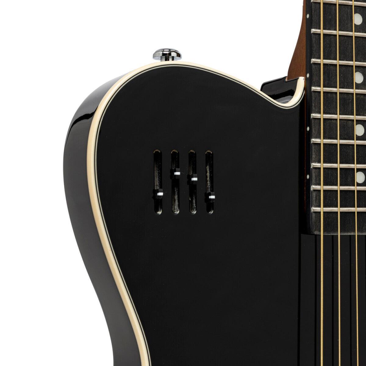 JN Guitars EW3000CBK western electric guitar w/massive body, black