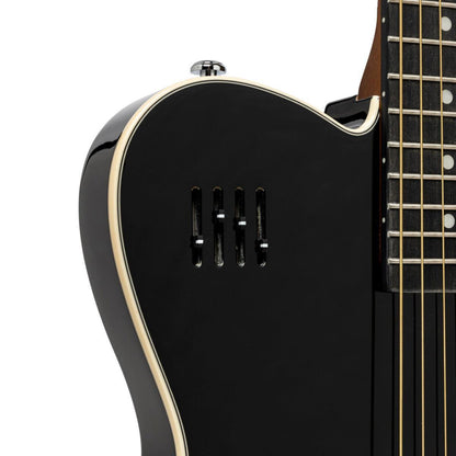 JN Guitars EW3000CBK western electric guitar w/massive body, black