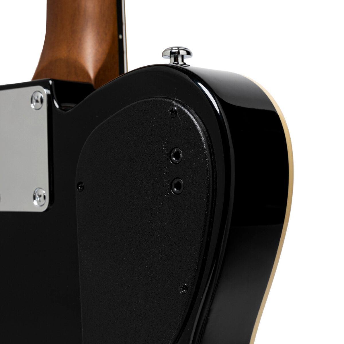 JN Guitars EW3000CBK western electric guitar w/massive body, black