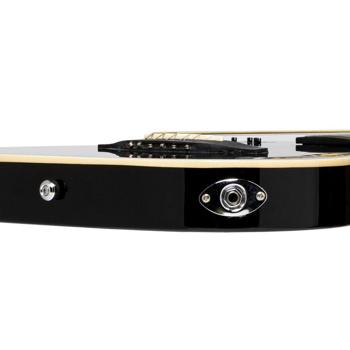 JN Guitars EW3000CBK western electric guitar w/massive body, black