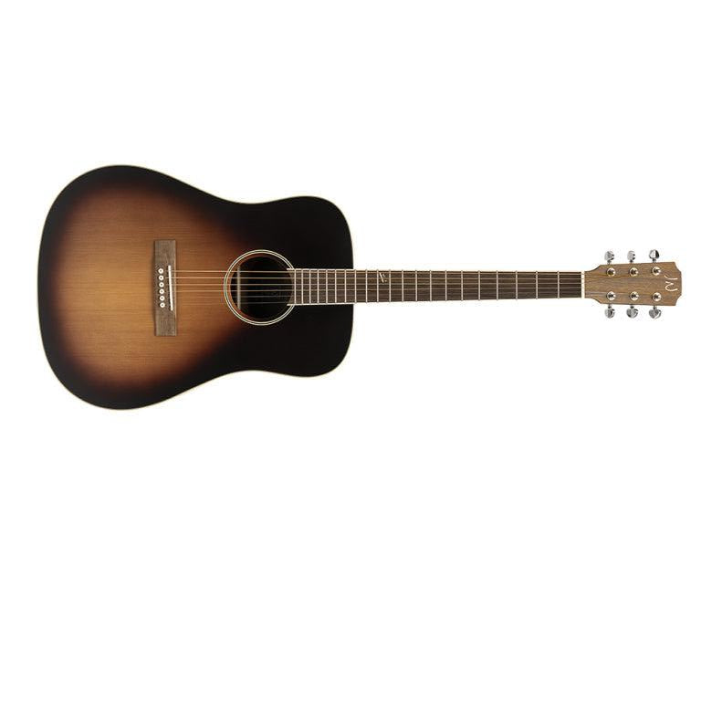 JN Guitars EZR-D Dreadnought guitar w/solid cedar deck, sunburst