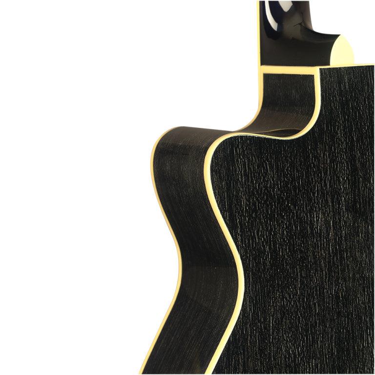 JN Guitars YAK-DCFI dreadnought guitar with solid mahogany deck and ishman Sonitone active preamp 