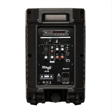 STAGG AS8B EU+UK 8" 2-way active speaker, class D, Bluetooth TWS Stereo, UHF mic, 125 watts, battery powered