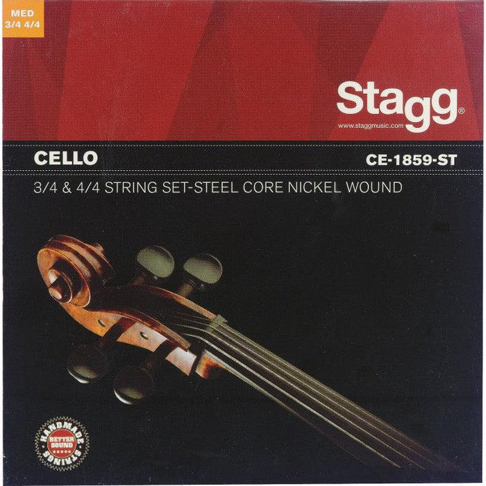 Stagg 4/4 & 3/4 Cello Strenge sæt, Nickel Round-Wound, Medium