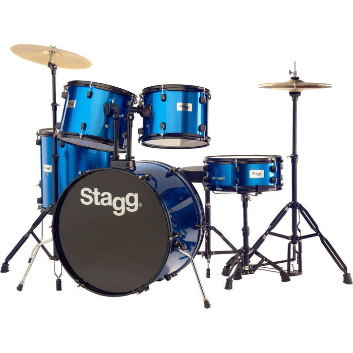 Stagg 5-piece, 22" trommesæt komplet med hardware og bækkener, blå
