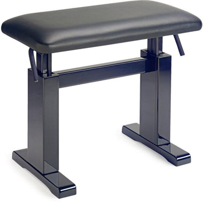 Stagg PBH 780 hydraulic piano bench, high gloss black w/ black leather seat