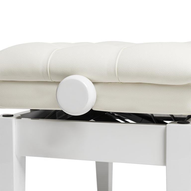 Stagg PBH 850 hydraulic piano bench, high gloss white w/white vinyl seat