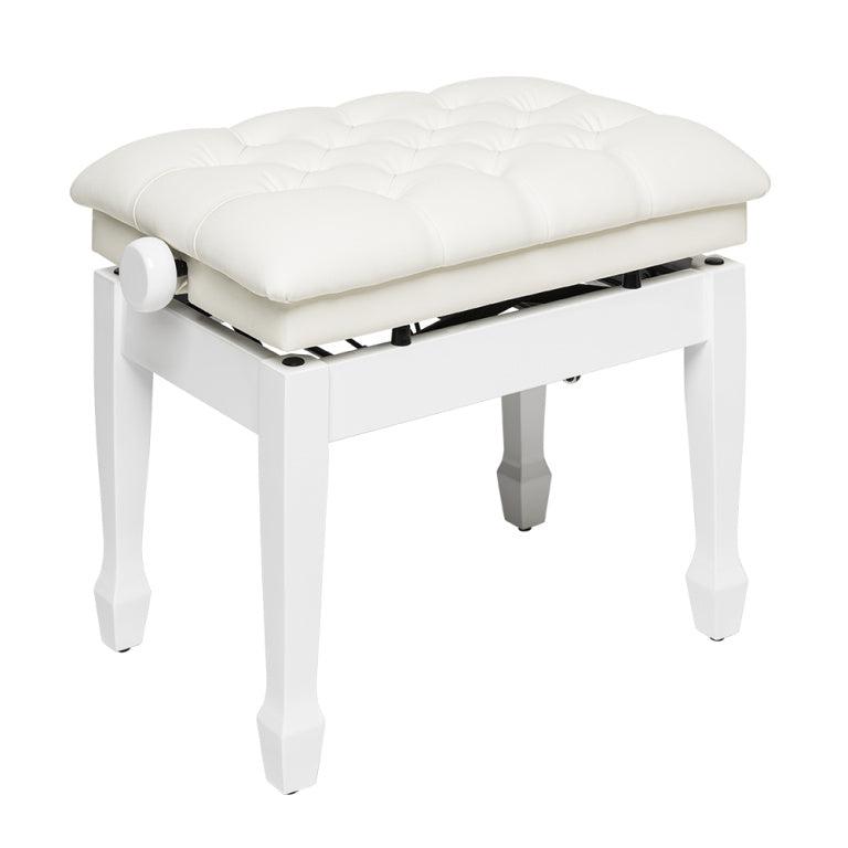 Stagg PBH 850 hydraulic piano bench, high gloss white w/white vinyl seat