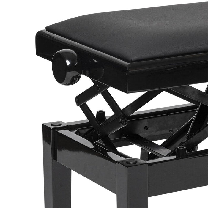 Stagg PHB 390 hydraulisk klaverbænk, højglans sort m/sort vinyl sæde