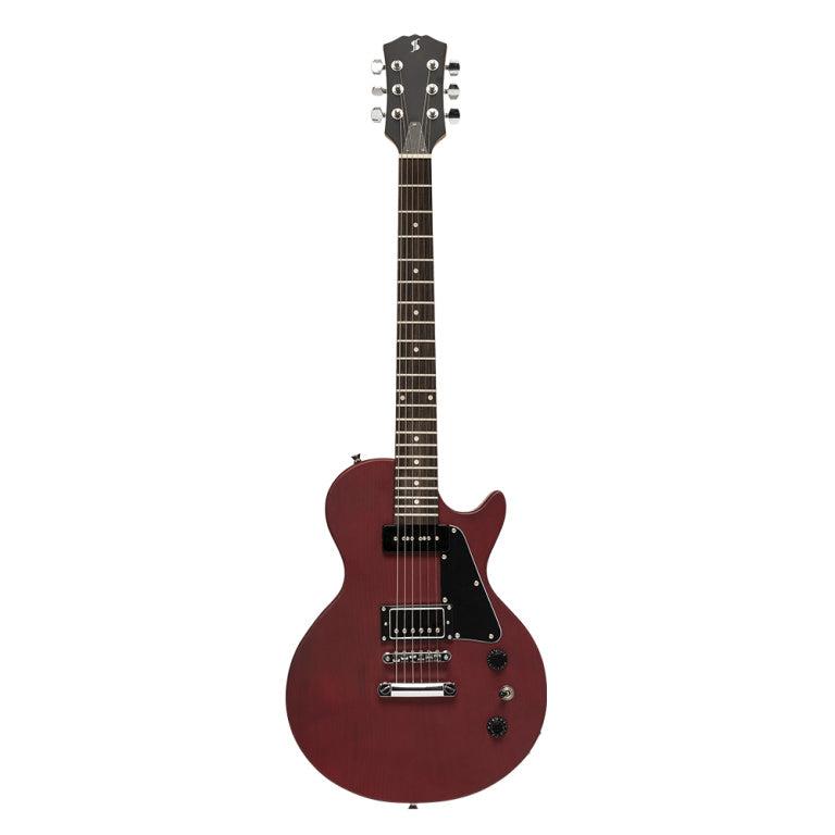 Stagg SEL-HB90 CHERRY LP type electric guitar w/P90