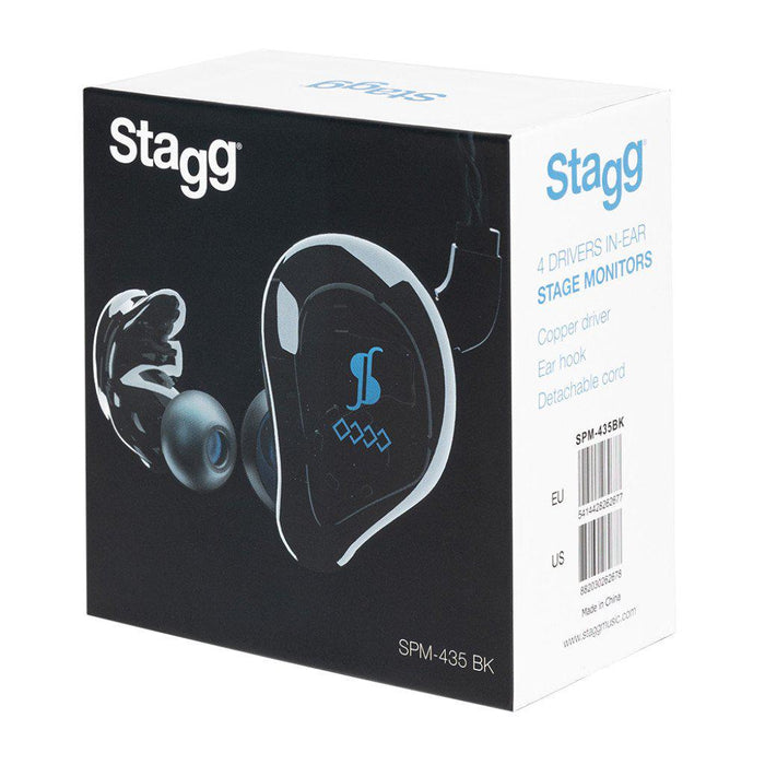 Stagg SPM-435 BK High-Resolution, 4 Drivers In-Ear monitors Black