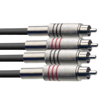 Stagg STC3C Twin kabel – RCA til RCA (han/han), 3 m