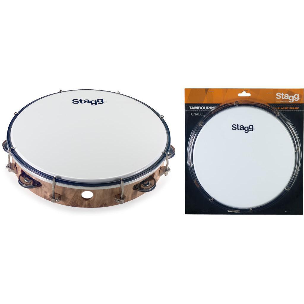 Stagg TAB-110P/WD - 10" stembar Tambourine i plastik m/ 1 række bjælder