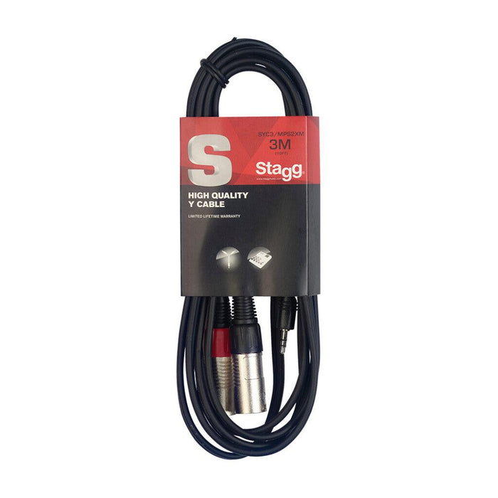 Stagg Y kabel, mini jack/han XLR -  3 m